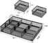 Marbrasse 3 Packs Desk Drawer Organizers, Tray with 9 Adjustable Compartments for Makeup & Office Supplies (2Pack-Black)