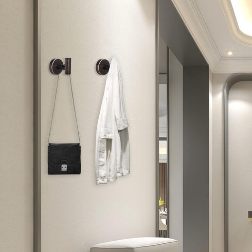 Robe Towel Hooks, Stainless Steel Heavy Duty Wall Hook for Bathroom, Bedroom, Kitchen, 4 Packs (Oil Rubbed Bronze)