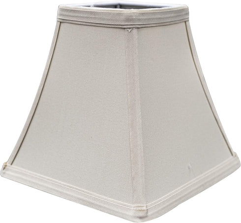 Upgradelights Eggshell Silk 6 Inch Square Bell Clip On Chandelier Lamp Shade