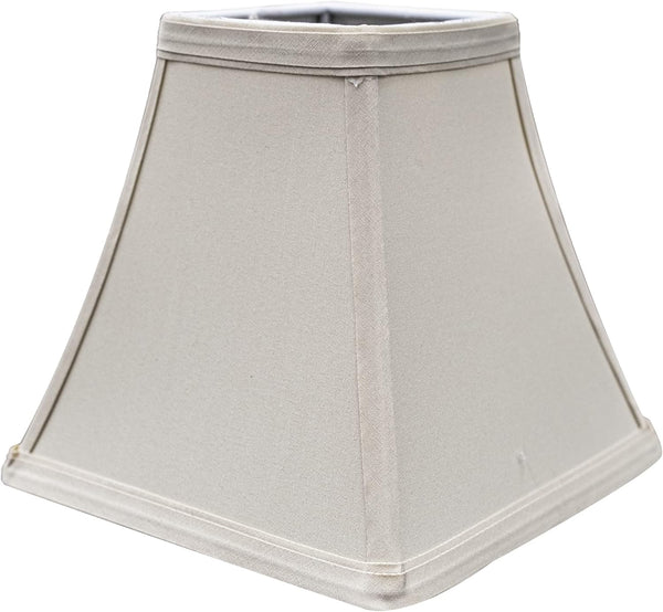 Upgradelights Eggshell Silk 6 Inch Square Bell Clip On Chandelier Lamp Shade