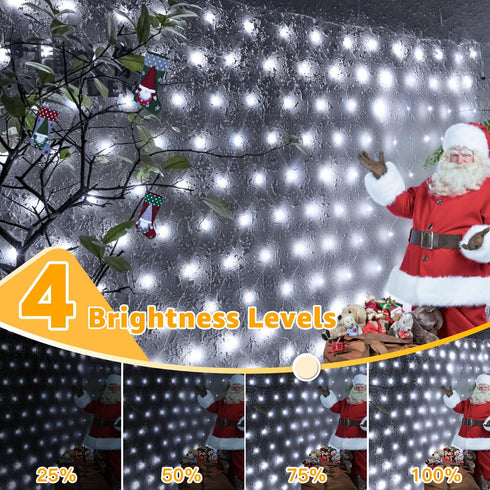 IP67 210LED 10x7ft 8 Ollny Net Lights Outdoor Mesh Lights Waterproof, Cool White Christmas Net Lights, Connectable