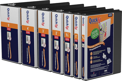Stride QuickFit 1 D-Ring View Binder, Black