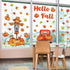 Fall Bulletin Board Decorations with Maple Leaves, Pumpkin, Scarecrow Truck Cutouts and Bulletin Boarder Stickers