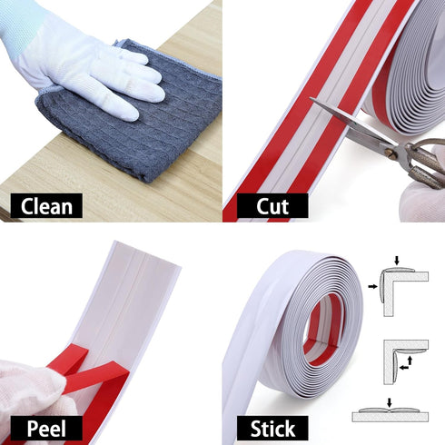 Multifunctional Wall Molding Trim & Corner Guards, Shiny White Caulk Strip for Protection and Decoration