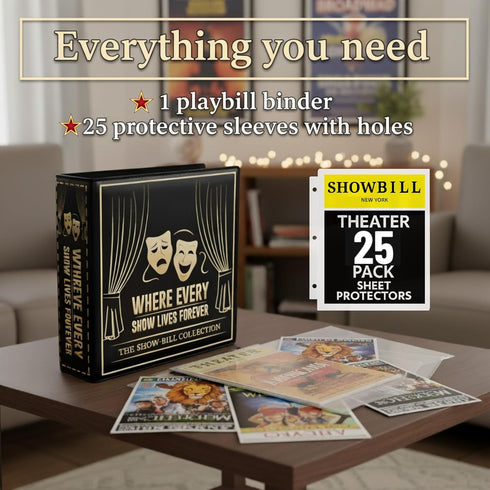 Album, 25 Broadway Playbill Binder with sleeves, Playbill Theater Holder & Showbill binder Organizer Playbill Gifts