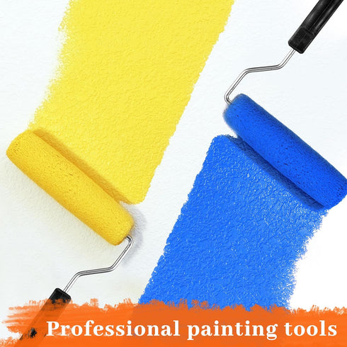 Yeaqee 20 Pcs Paint Roller Set - 4'' Foam Paint Roller with Frame and High Density Cover for Home Painting and DIY