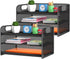 samstar 2 Pack 3 Tier Letter Tray Paper Organizer - Mesh Desk Organizer Paper Sorter File Rack Shelves, Black