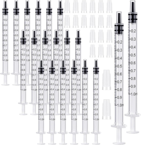 20 Pcs Syringe with Cap, Plastic Dispensing Syringes for Liquid Measurement, Multifunction Lab Utensils for Feeding