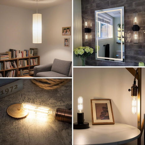 Dimmable E26 T10 Bulb Bulbs 6W(60W Bulb Bulbs Light,Chandelier,Hutch,4000K 600LM,4 Pack LED Tube Light