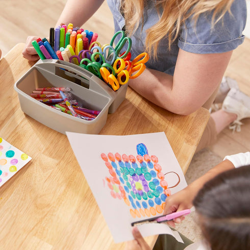 ECR4Kids 3-Compartment Storage Caddy, Grey Supply Organizer, 6-Pack for Classroom and Office Organization