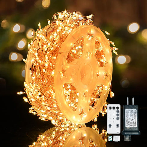 Dailyart Fairy Lights Plug in, 500 Led with Remote 42Ft Small Warm