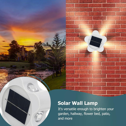 LED Outdoor Solar Wall Sconce - Plum Blossom Design for Garden & Patio Lighting