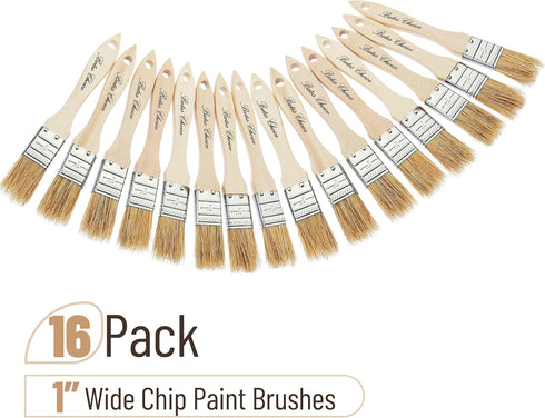 Bates- Chip Paint Brushes, 1-Inch, 16 Pack, Natural Bristle Painting Brushes, 1 Inch Paint Brush, Paint Brushes Set, Chip Brush, Painting Brush, Wood Stain Brush Set, Natural Bristle Paint Brush by Bates Choice