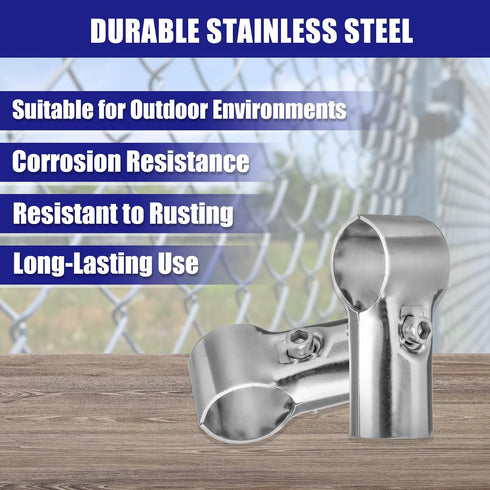 4Pcs 180 2 1"/1.1" uxcell Degree Structural Pipe Connectors Way End Rails Clamp with Wrench Stainless Steel Corner Pipe