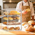 Awelov Countertop, 4 Bread Box for Kitchen Layers Pastry Display Case with Magnetic Door, Adjustable Clear Bread