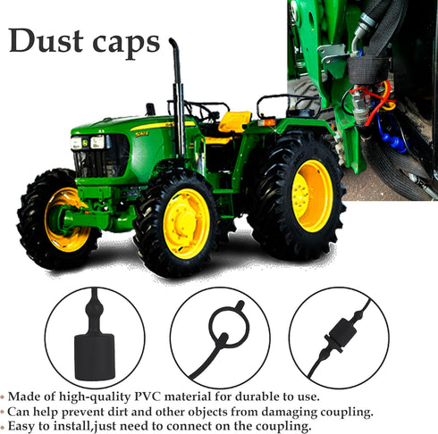 2 Set 1/2 Tractor Hydraulic Coupler Male Dust Cap and Female Plug Cover, ISO A Quick Disconnects Port Plug Fittings