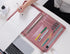 AZXCG Zipper Binder Portfolio for Women, 3 Ring 1 Inch PU Leather Padfolio, Gift for Her