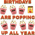 Loneliness 66PCS Popcorn Birthday Bulletin Board Set, DIY Photo Crafts Cutouts for Kindergarten Classroom Office Decor