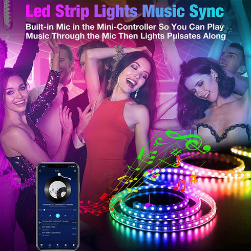 130ft REEMEER Led Lights for Bedroom, APP Control Music Sync Color Changing Led Lights, Led Strip Lights with Remote