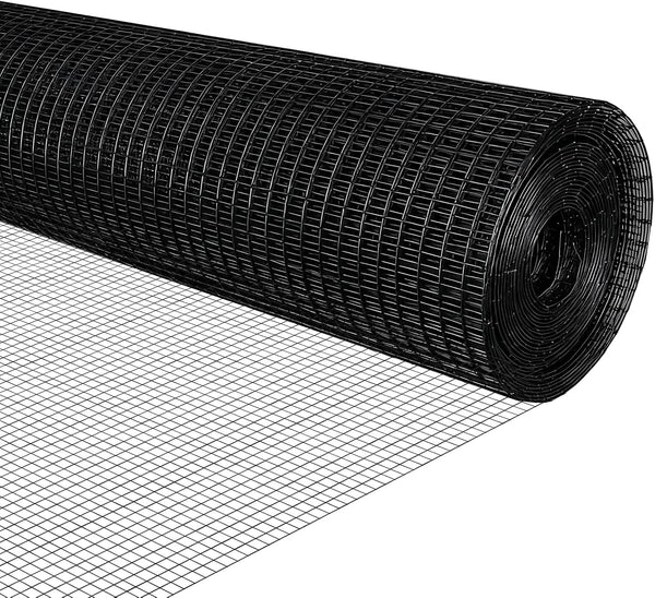 Black Hardware Cloth 1/2 inch 19Ga PVC Coated Wire Mesh Vinyl Coated