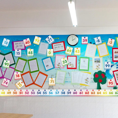 Number Line Bulletin Board Border Rainbow -20 to 100 Classroom Decoration 36ft Roll