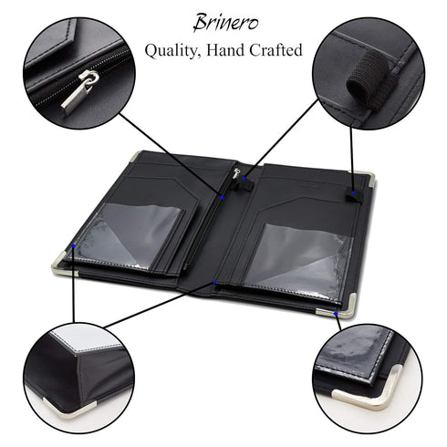 Premium Server Book, Improved Magnetic Bulk Pockets for 2022, 2 Pen Holders, Zipper Pocket, Firm Writing Surface