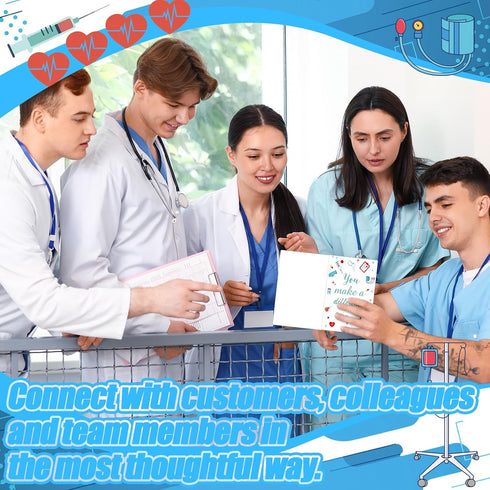 LemonSecret 60 Set CNA Week Thank You Cards with Envelope Sticker Nurse Appreciation Cards Gift Bulk for Lab Nurses