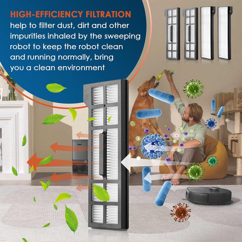 4 PCS Replacement Vacuum Filter for eufy X10 Pro Omni Robot Vacuum Cleaner