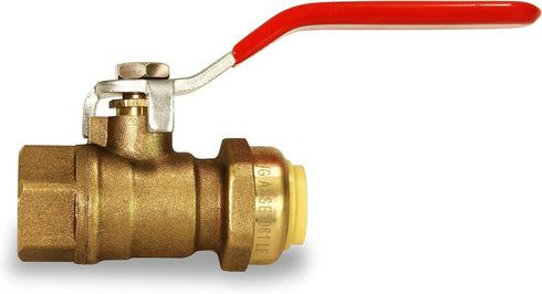 Everflow Supplies Pushlock UPBVF12 1/2 Inch Push X Female Ball Valve for Push-Fit Valve, Full Port Ball Valve Design w/Single Lever Heavy Duty Rust Resistant Handle, Forged Brass Construction by Pushlock