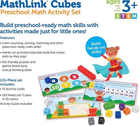 Set Learning Resources MathLink Cubes Preschool Math Activity - Classroom Must Haves, Teacher School Supplies, Toddler