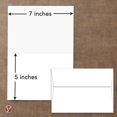 Greeting Cards Set - 5x7 Blank White Cardstock and Envelopes, Perfect for Invitations, Set of 50