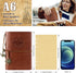 MALEDEN Leather Writing Journal Notebook, Classic Spiral Bound Refillable Diary for Girls and Boys, Sky Blue