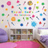 WATINC 131Pcs Back to School God Paint Splatter Cutouts, Colorful Art Bulletin Board Decoration Set