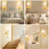 Sets 2, Wall Sconces of Retro Industrial Wall Lamps, Vanity Sconces Wall Lighting with White Fabric Shades, Wall Lights