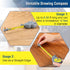 Dreyoo 6.56 ft Rotape Tape Measure Compass with 10 Pencil Leads for Drawing Circles and Lines