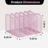 5-Section Simple Trending Mesh Desktop File Sorter Organizer, Bookshelf for Desk Home Office, Pink