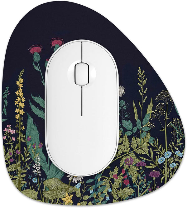 Rimilak Small Mouse Pad, 6 x 7 Inch, Irregular Mini Mouse Pad with Non-Slip Rubber Base, Waterproof Compact for Laptop,