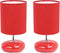 Simple Designs LT2005-RED-2PK Stonies Small Stone Look Table Desk Bedside 2 Pack