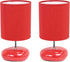 Simple Designs LT2005-RED-2PK Stonies Small Stone Look Table Desk Bedside 2 Pack