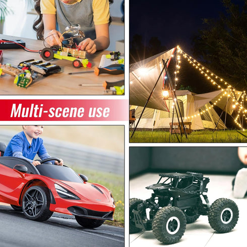 2 Packs Power Wheels Adapter for Milwaukee M18 Battery, Converter Kit with Fuse & Switch & Wire Terminals & 12 AWG Wire