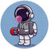 Cute Astronaut Holding Skateboard Mouse Pad, Funny Round Non-Slip Rubber Gaming Pad, 7.9 x 7.9 Inch