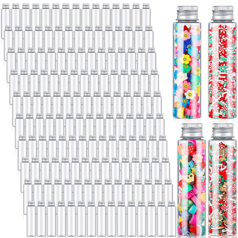 Tioncy 150 Pcs Clear Plastic Test Tubes, 50 ml Vials with Caps for Storage and Experiments