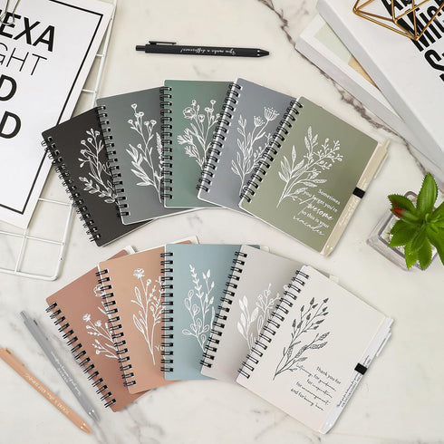 Inspirational 20 Pcs Employee Appreciation Gifts, Thank You Spiral Journal, Boho Aesthetic Floral Notepad, Motivational