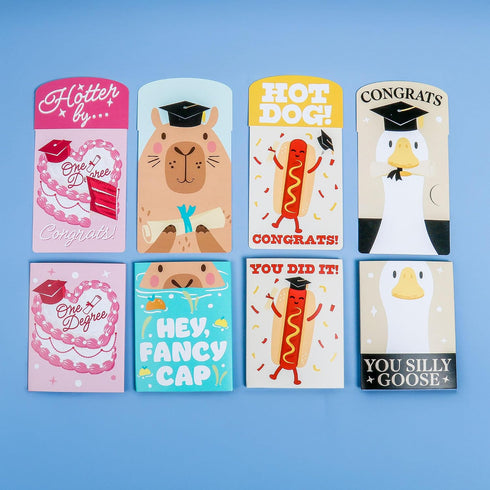 Pack, Set 8 Big Dot of Happiness Assorted Funny Graduation Gift Card Holders with Envelopes, Grad Party Cash Money
