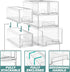 Sorbus Medium Clear Stackable Storage Drawers, Plastic Organizers with Handles for Craft, Clothes, Makeup, 2 Pack