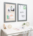 DesignOvation Bosc Decorative Framed Magnetic Dry Erase Board, Gray, 18.5x27.5