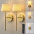 Gold Wall Sconces Set of Two, Small Rechargeable Battery Operated Wall Lamp