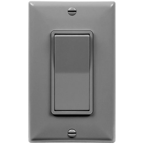 ENERLITES Single Pole Decorator Paddle Light Switch, Residential Grade, 15A 120V-277V, Gray, 91150-GY