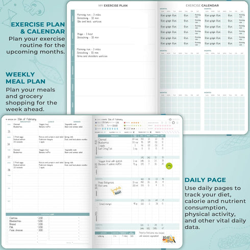 Clever Fox Food Journal Pro, Diet & Wellness Planner for Women & Men, Weight Loss Diary, 7" x 10"