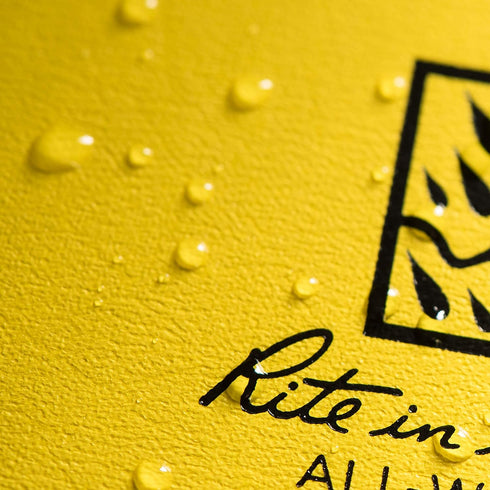 Rite in the Rain Weatherproof Hard Cover Notebook, 4 3/4" x 7 1/2", Yellow Cover, Field Pattern (No. 350F)